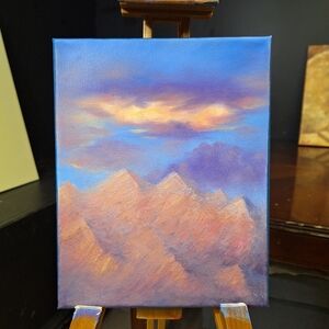 Original oil Painting Sunset Landscape Canvas Art 8x10"